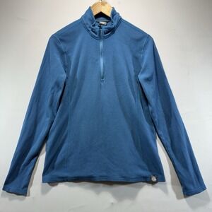 REI Co-Op Sweatshirt Mens Size L Blue Quarter Zip Fleece Pullover Outdoor